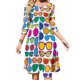 thumbnail image 1 of Vestido de verano con escote cuadrado y estampado de gafas, elegante vestido de mujer con cuello halter, gafas de sol con montura, 1 of 6
