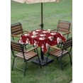 thumbnail image 3 of Outdoor Tablecloth with Umbrella Hole and Zipper, Red Christmas Snowman Square Table Cloth 54x54 Inch Waterproof Tablecloth, Winter Xmas Snowflake Cute Picnic Table Cover for Patio Camping, 3 of 7