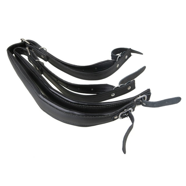 BQLZR 2Pcs Comfortable PU Leather Adjustable Harness Strap Black for Accordion