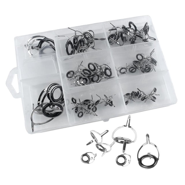 60pcs/box Double Leg s Fishing Free Pole Repair Stainless Steel Frame and Ceramic
