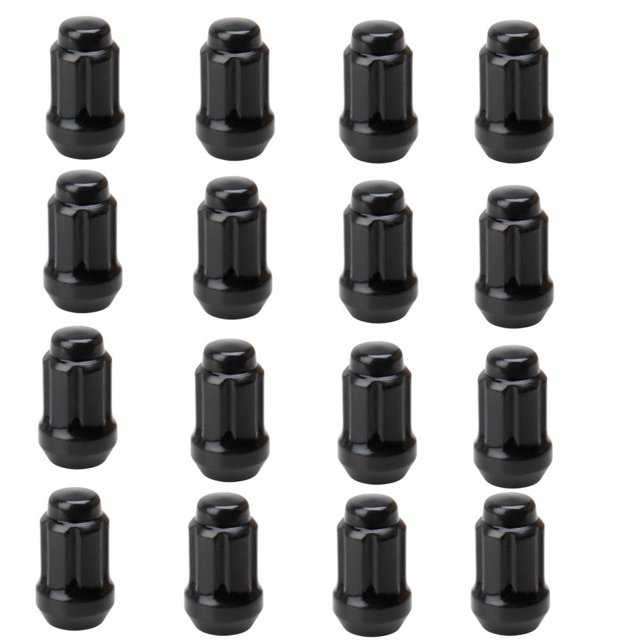 Tusk Tapered Spline Drive Lug Nut 12mm x 1.50mm Thread Pitch Black (16