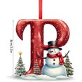 thumbnail image 3 of Uutvmp Christmas Snowman Letters Ornaments, 2D Acrylic 3.1Inch 26 Letters Snowman Christmas Tree Pendants, Personalised Hanging Snowman Letter Decoration, for Tree Door Home Car Holiday, 3 of 4
