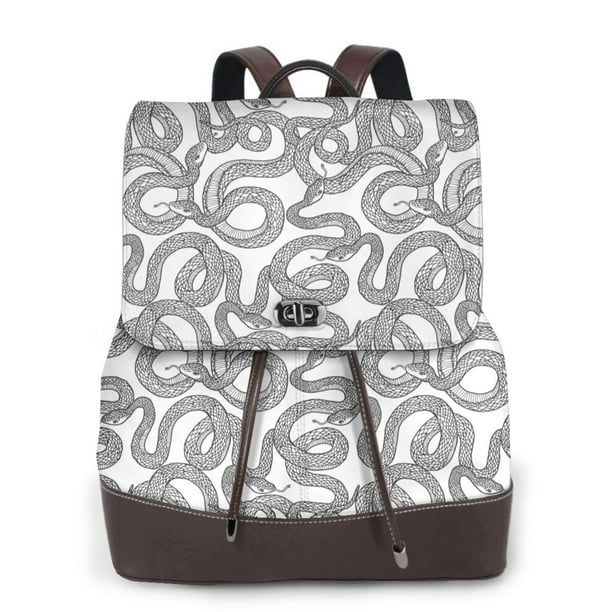 Disketp Snake Mochila de Cuero para Mujer, Bolso de Espalda Antirrobo con Estilo para Viaje, Trabajo y Uso Diario