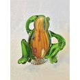 thumbnail image 1 of Figurine en Verre de Grenouille Brune/verte, 1 of 1