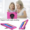 thumbnail image 4 of ELEHOLD Kids Heavy Duty Rugged Shockproof Case Compatible with iPad 10th Generation 10.9 inch 2022, Hard PC Case with Hand Strap 360 Rotatable Kickstand Cover Carrying Shoulder Strap,Rose, 4 of 6