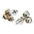 thumbnail image 2 of 14K Solid Gold Screw Back Stud Earrings for Women | 3 cttw Round Cut Simulated Champagne Diamond | White Gold, 2 of 5