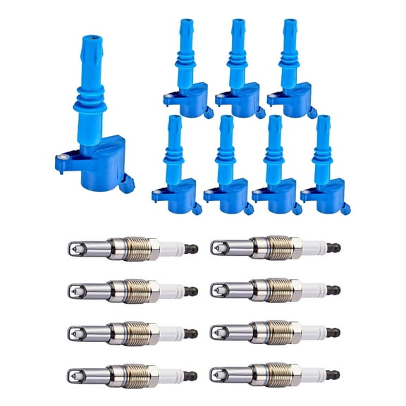 Set of 8 ISA High Performance Ignition Coils & 8 ISA Brand Spark Plugs Compatible with 2005-2008 Ford F-250 Super Duty 5.4L V8 Replacement for DG511 UF537