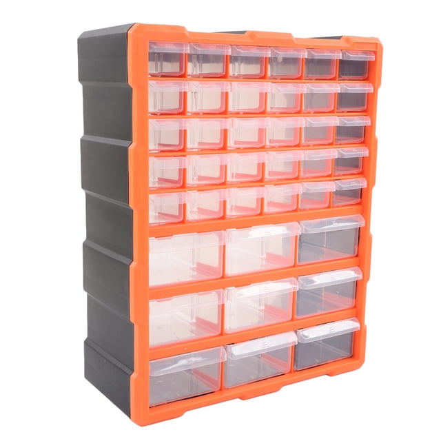 Wall Mount Parts Organizer Drawers, PVC Pull 39 Drawers Drawer Hardware Storage Organizer for Fishing Gear