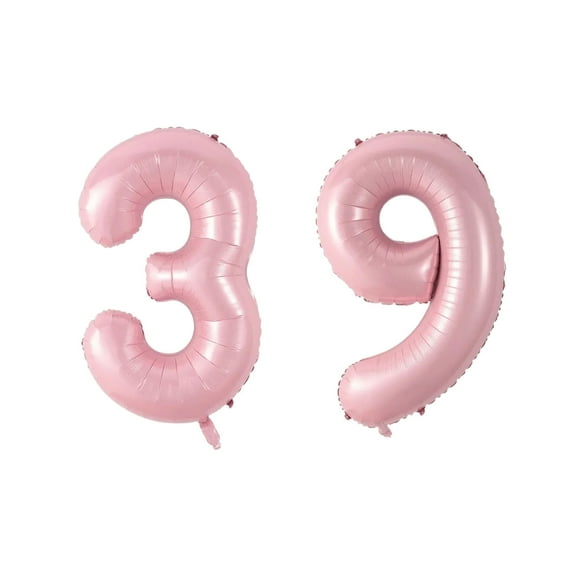Number Thirty Nine Balloon Soft Pastel Pink Number 39 Balloon 32" Large Celebration Decoration