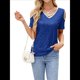 thumbnail image 3 of Camisas Brillantes para Mujer, Blusas de Fiesta con Hombros Descubiertos y Cuello en V, Atuendos para Discotecas de Noche Azul XL, 3 of 10