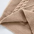 thumbnail image 4 of Men's Sweater Long Sleeve Quarter Zip Stand Neck Solid Cable Knit Pullover Top Khaki 2XL, 4 of 7