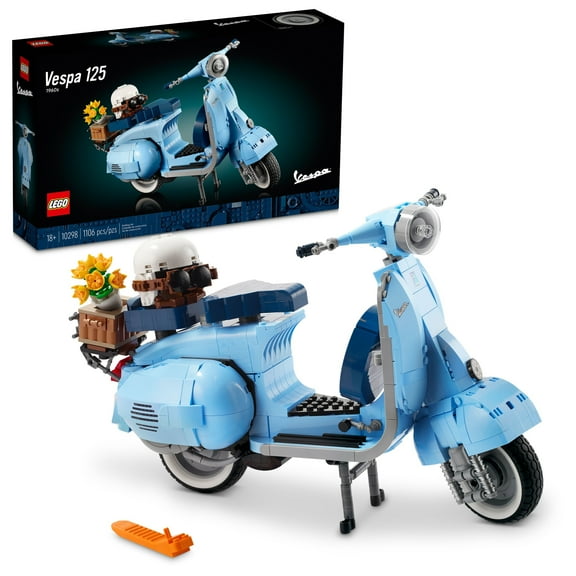 LEGO Icons Vespa 125 Model Building Kit - Vintage Italian Scooter DIY Craft Kit for Adults, Ages 18  - Gift for Christmas - Includes Kickstand for Easy Display - 10298