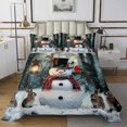 thumbnail image 1 of Xmas Snowman Bedspread Set Cute Rabbit Coverlet Set,Merry Christmas Quilt Set Twin,Xmas Snowflake Quilted Cartoon Christmas Decorations, 1 of 5
