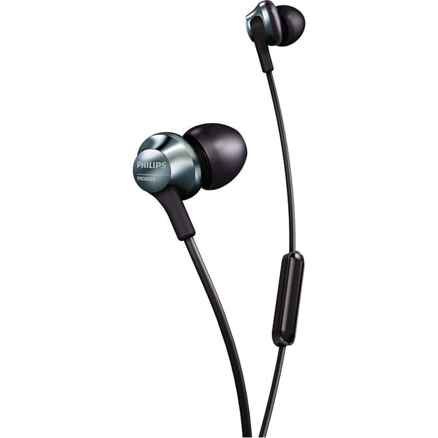 PHILIPS Audio PRO6105 Auriculares con cable, auriculares con micrófono, audio de alta resolución, ligeros, ajuste cómodo - Negro (PRO6105BK/00)