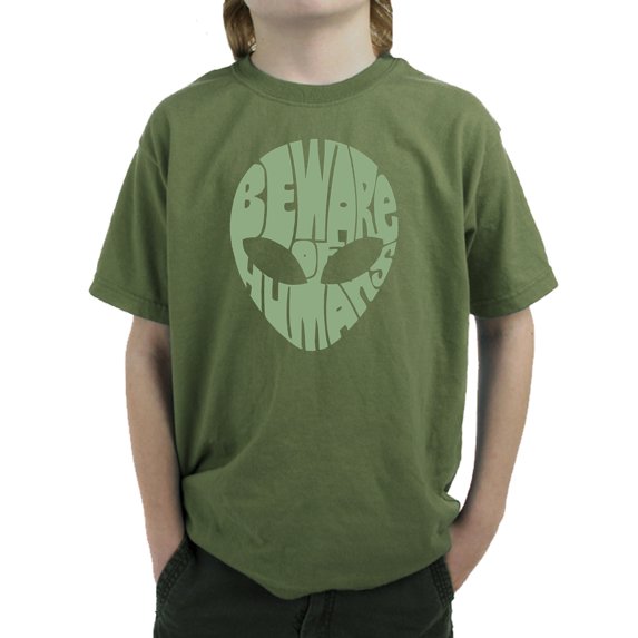 Boy's Word Art T-shirt - Beware of Humans