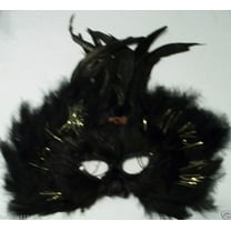 Black Tall Feather Mardi Gras Masquerade Ball Prom Mask