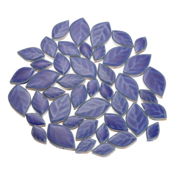 Uxcell 250g Flower Ceramics Mosaic Tiles, 2.5 - 4 cm Bulk Stained Pieces for DIY Crafts, Dark Blue