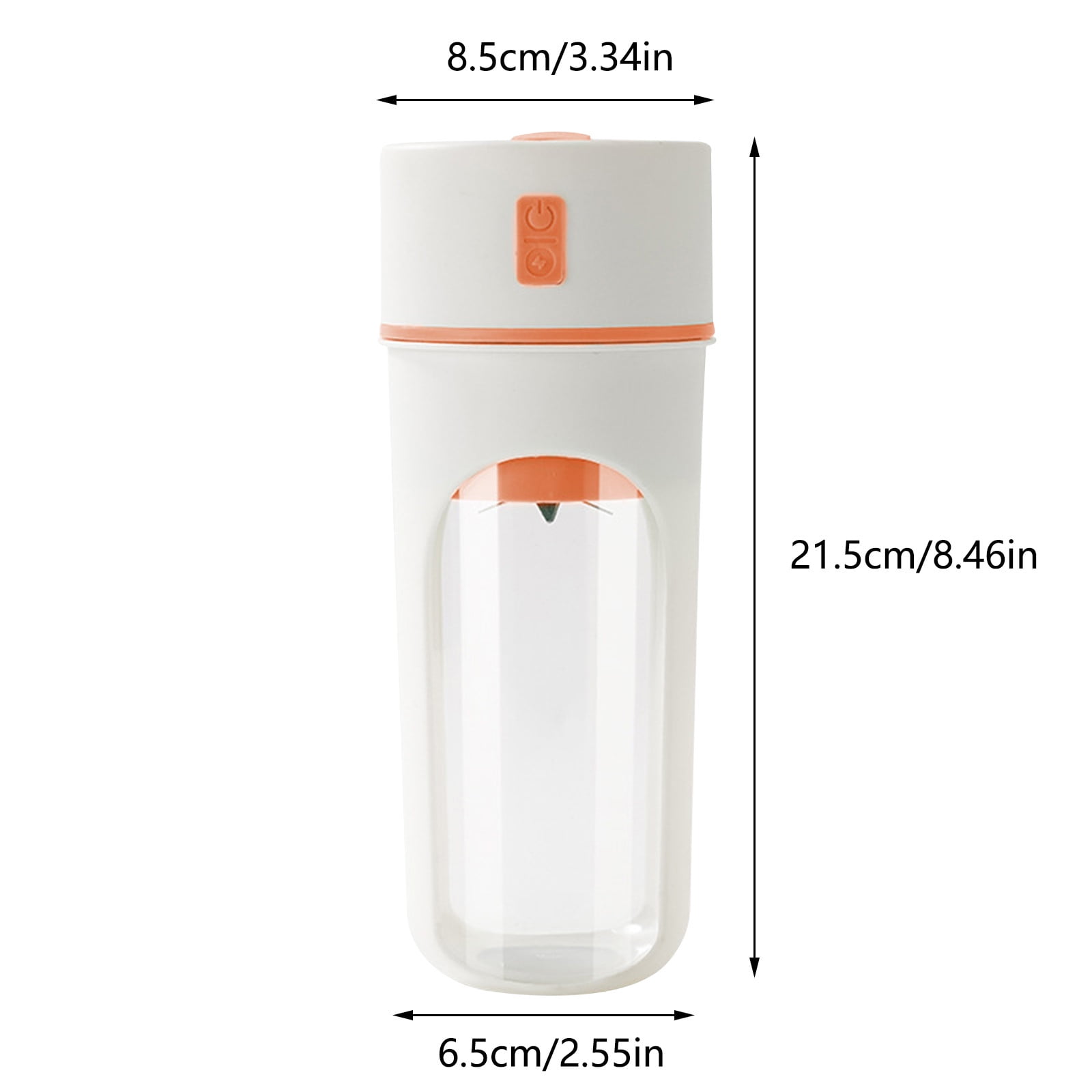 Orange Juicer Machine Small Juicing Cup with USB Charging 480 ml Capacity 6-Blade Head Portable Electric Citrus Press