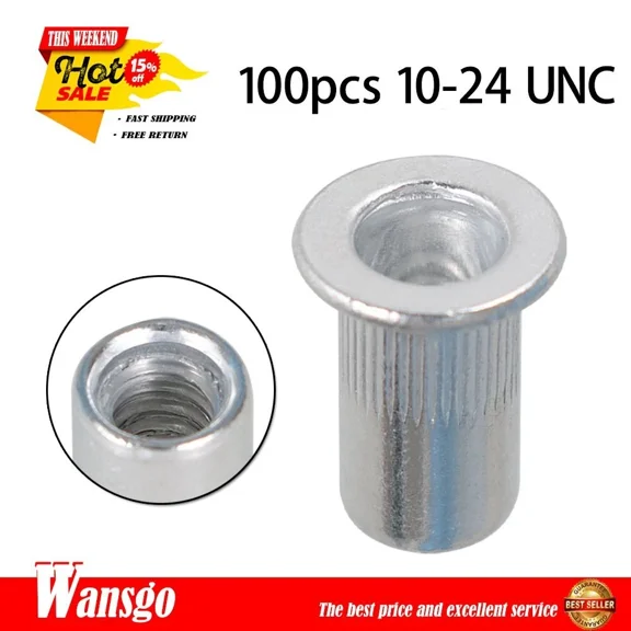 10-24 Aluminum Rivet Nut Rivnut Insert Nutsert Sae 100 Pcs