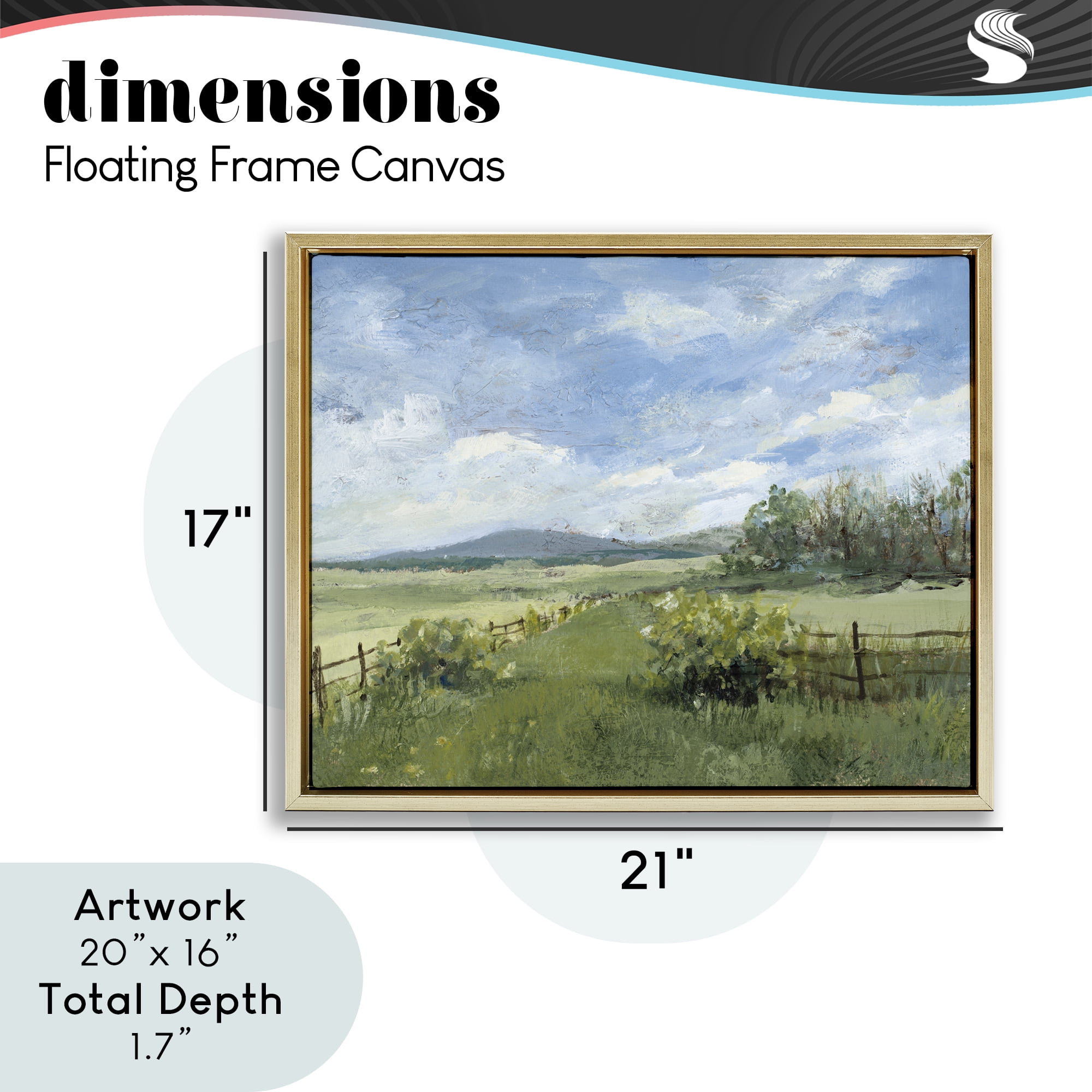 Stupell Industries Thank You Nature Landscape Gold Framed Floater Canvas Wall Art, design by Lanie Loreth