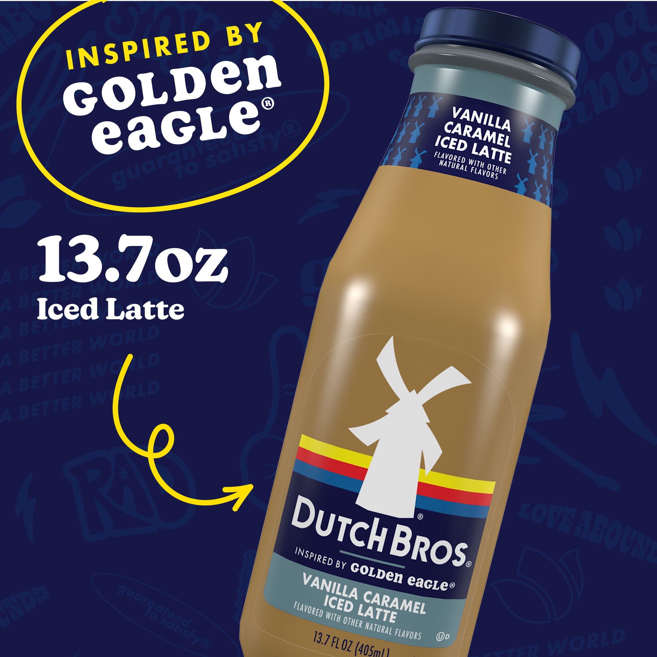(2 pack) Dutch Bros® Vanilla Caramel Iced Latte, Inspired by Golden Eagle®, 13.7 fl oz Bottle