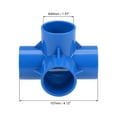 thumbnail image 2 of 4-Way Elbow Pipe Fitting,Furniture Grade,1-1/4-inch Size Tee Corner Fittings Blue 2Pcs, 2 of 3