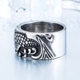 thumbnail image 4 of Pisces Embossed Ring Exquisite Stainless Steel Mens Zodiac Animal Ethnic Style Titanium Baking Varnish Type Us, 4 of 6