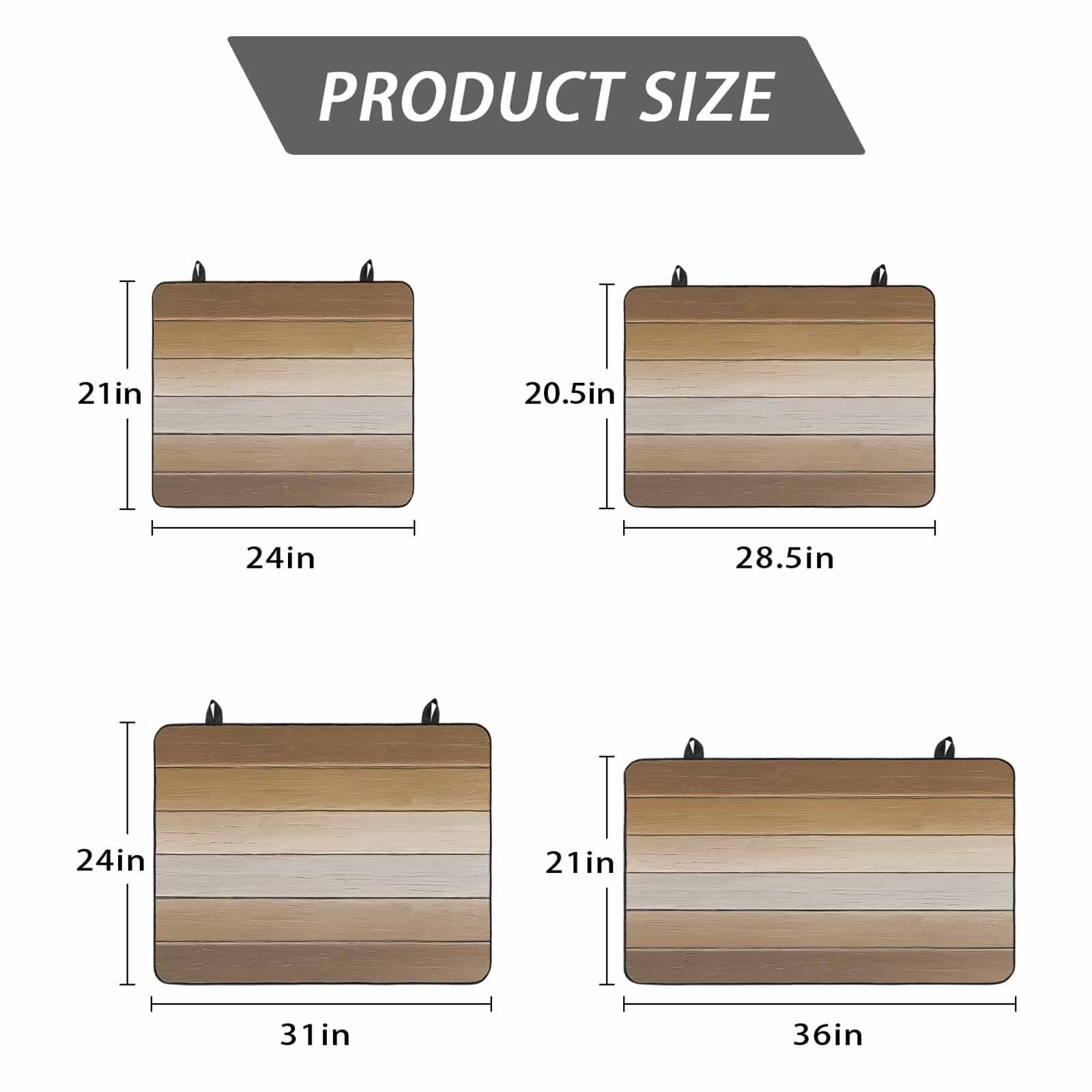 Brown Beige Stove Top Cover for Electric Stove, Heat-proof & Non Slip Glass Top Stove Cover Protector, Farmhouse Vintage Gradient Wooden Grain Kitchen Flat Cooktop Rubber Mat 36x21 Inches