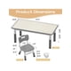 thumbnail image 2 of Para niños mesa y 6 - chair set con almacenamiento box: height - adjustable ages 2 - 10, superficie con grafiti, non - slip legs. children activity mesa daycare, classroom, home (beige/gris/rosa), 2 of 8