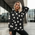 thumbnail image 5 of SCRAWLGOD Flower Women Hoodies Pullover Graphic Hoodies for Women Trendy Clothes Long-Sleeve Oversized Sweatshirt for Women Plus Size XL Loose Ladies Hooded Sweaters Daily Life, 5 of 7