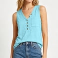 thumbnail image 5 of Admvng Women's Tank Tops V-Neck Button Stretch Sleeveless Everyday Blouses, 5 of 5