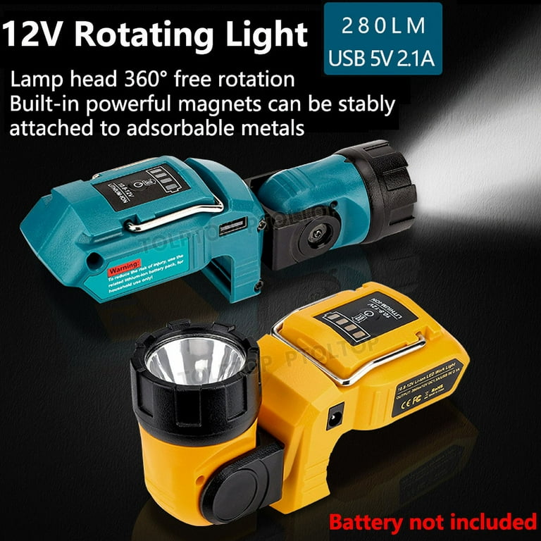 HOT 280LM Rotary Lamp Spotlight LED Work Light for Makita/Dewalt - Main Image