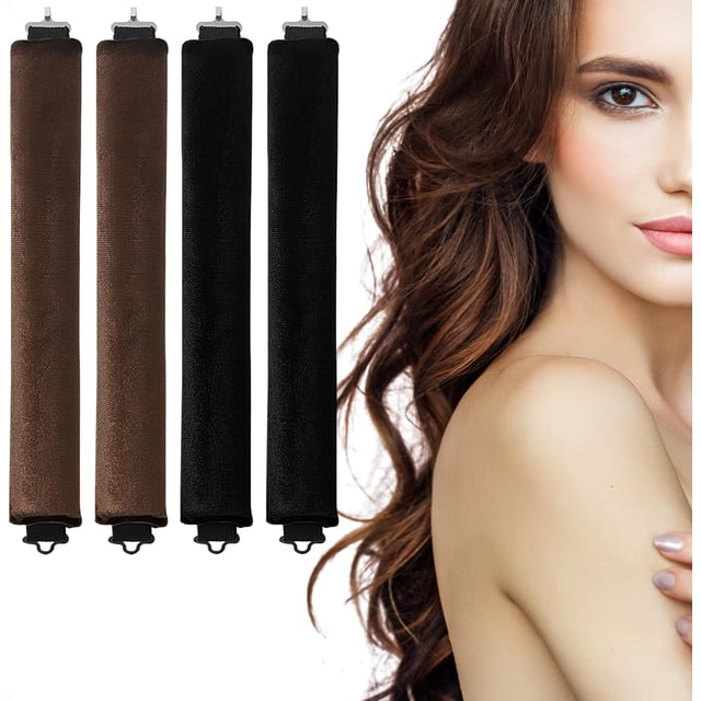Yanlin Rizres de Cabello Sin Calor, 4PCS Tubos para Peinar el Cabello, Cinta Para Rizar Sin Calor para Dormir, Rizr Sin Calor Para Cabellos Cortos y Medios, Herramientas de Peluquería
