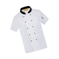 thumbnail image 2 of TISHITA Unisex Chef Jacket Short Sleeve Cooking Men Women Catering Waiter Lightweight M, 2 of 8