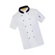 thumbnail image 2 of Hombres Mujeres Chef Coat Jacket Manga corta Classic Transpirable Work Wear Ropa de cocina Uniforme para restaurante Cocina Pub Bakery Cooker , blanco negro, M Blanco Negro M Colco Uniforme de chaqueta de chef, 2 of 8