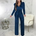 thumbnail image 2 of AOMPMSDX Women's Jumpsuit Women's Sultry V Neck Strap High Elastic Metallic Fiber Lingerie Style Pant Suit With Sparkling Details M, 2 of 4