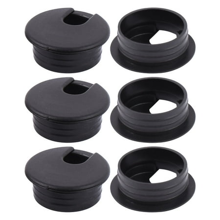 

Unique Bargains 35mm Dia PC Computer Desk Table Plastic Grommet Wire Cable Hole Cover Black 6pcs