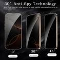 thumbnail image 4 of 3 Pack for iPhone 16 Pro Privacy Screen Protector, 9H Anti Spy Dark Tempered Glass Screen Protector for iPhone 16 Pro, Easy Installation, Bubble Free, 4 of 7
