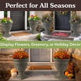 thumbnail image 5 of Pure Garden Outdoor Planter 2-Pack - 15.25x18.8in Large Plastic Urn Planters with Drainage, Gray, 5 of 8
