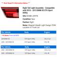 thumbnail image 2 of Right Tail Light Assembly - Compatible with 2010 - 2013 BMW X5 E70 Sport Utility 2011 2012, 2 of 2