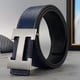 thumbnail image 2 of new style business leisure genuine pu leather h smooth buckle litchi grain belt for men, 2 of 2