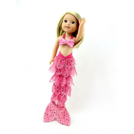 hot pink mermaid halloween costume fits 14 wellie wisher dolls 14