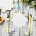 thumbnail image 6 of 100 Pack 2 Ply Cocktail Napkins Paper Gold Foil Trim Edge Beverage Dessert Disposable Paper Napkins Dinner Baby Shower Wedding Birthday Party Tableware Decorations, 5 x 5 Inches(White), 6 of 12