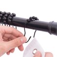thumbnail image 3 of TheFound 12 Pcs Crochets de Rideau Creux Forme d'Ampoule Anneaux en Fer Crochets Noirs, 3 of 6