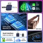 محول CarlinKit Wireless CarPlay لجهاز Apple CarPlay Android Auto السلكي من المصنع، يعمل مع iPhone iOS 10+ Android 11+ Wireless Android Auto