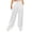 White, variant on Inleife Home Loungewear Sweatpants for Women Solid Color High Waist With Pocket Elastic Waist Thin Casual Pants