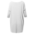 thumbnail image 3 of A2Y Women's Oversized Crew Neck 3/4 Sleeve Side Pockets Drop Shoulder Boxy Top Ivory XL, 3 of 6
