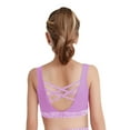 thumbnail image 3 of Sholeno Kids Girls Sparkle Sports Bra Criss Cross Back Gymnastics Yoga Tank Vest Ballet Dance Tops Bralette Light Purple 6, 3 of 6