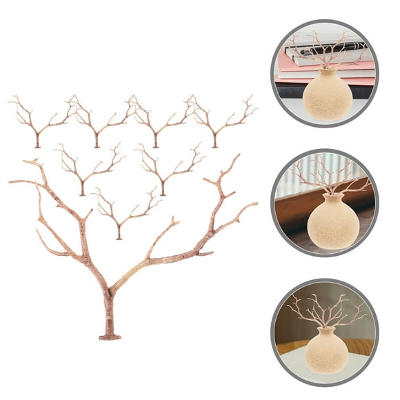 QUMIIRITY 8Ud Ramas Decorativas Artificiales Café Para Y Estantes Sin Necesidad De Cuidado