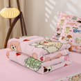 thumbnail image 5 of Manfei Cartoon Pet Collage Zipper Queen Comforter Set with Fitted Sheet and 2 Pillowcases, Cute Love Heart Zipper Bedding Set, Pink, Pink Reversible, 4-Piece, 5 of 7